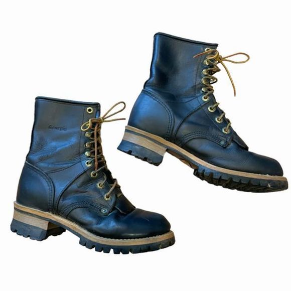 Boot Shoes Vintage Leather Lace Up Logger Boot With